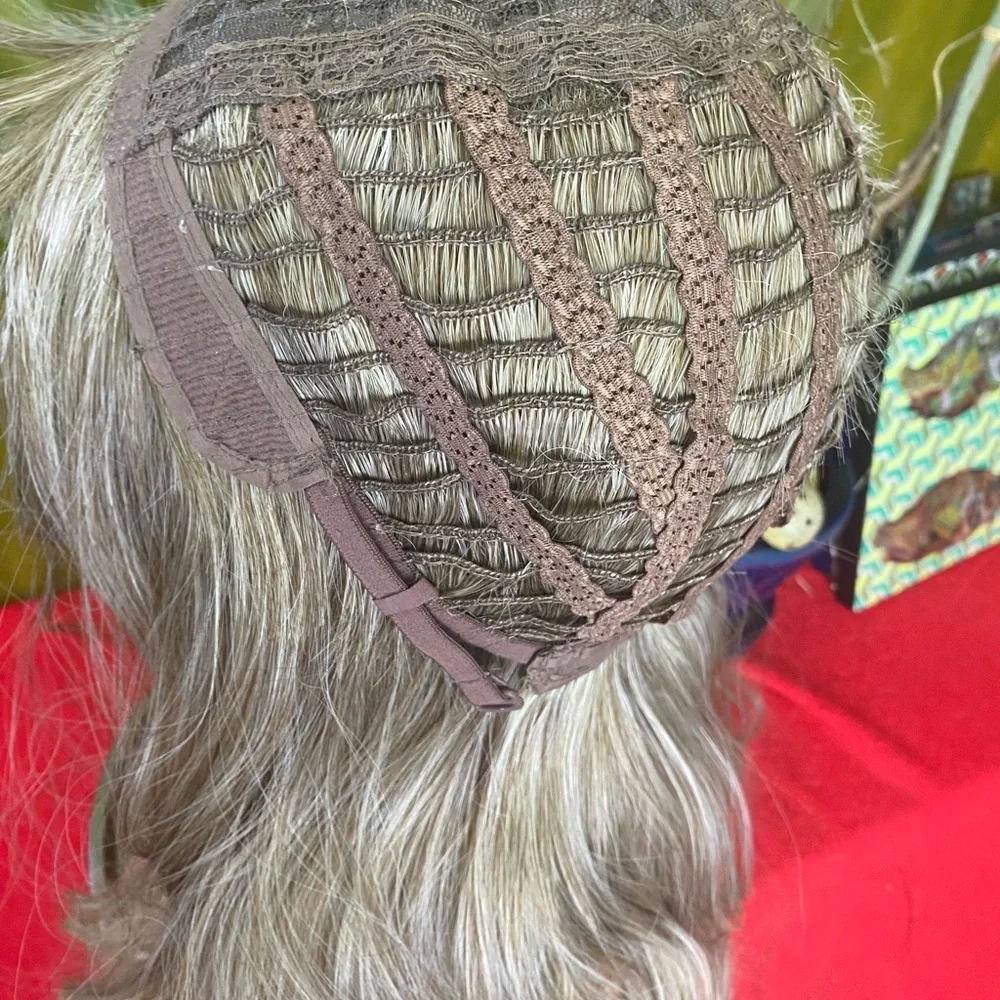 icy ash silver blonde balayage wig